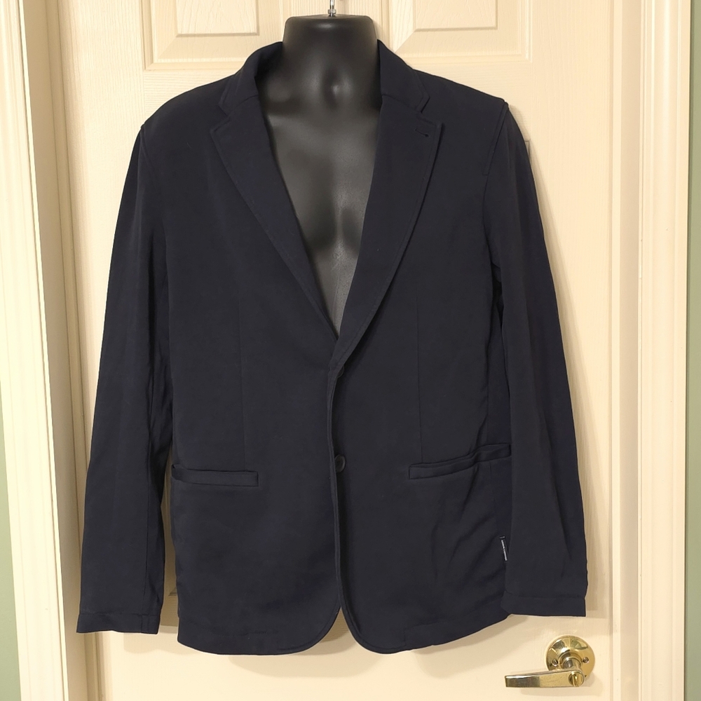 Armani Exchange Mens Navy Blazer, Zip & Button, Size L – Auth via Certilogo